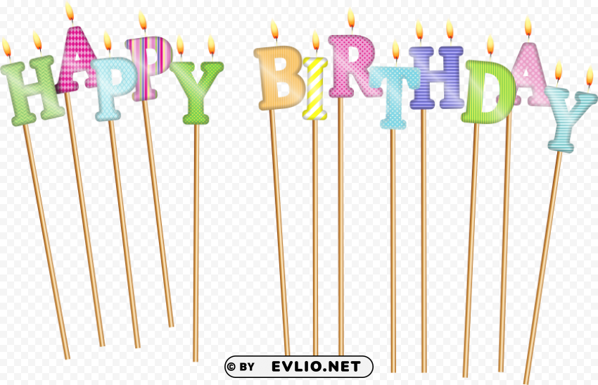 Transparent Birthday Candles PNG Graphics For Presentations