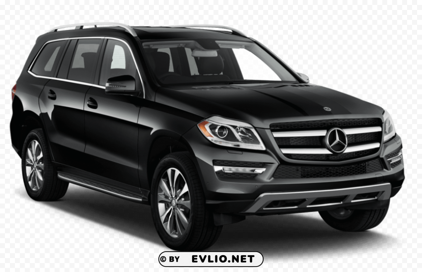 black mercedes benz gl 2013 car Isolated Character with Clear Background PNG