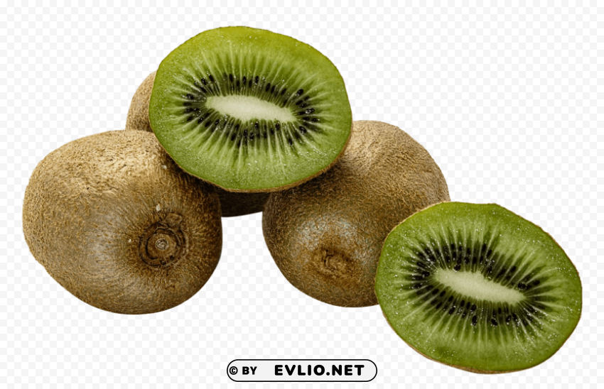 Kiwifruit PNG files with alpha channel assortment
