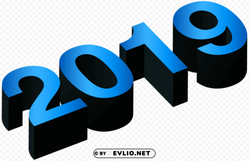2019 blue black PNG graphics with clear alpha channel