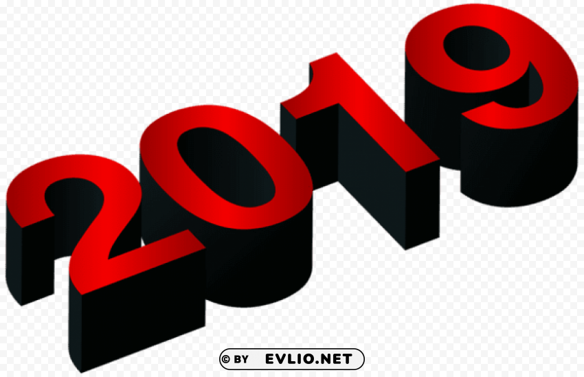 2019 red black PNG graphics with alpha transparency bundle