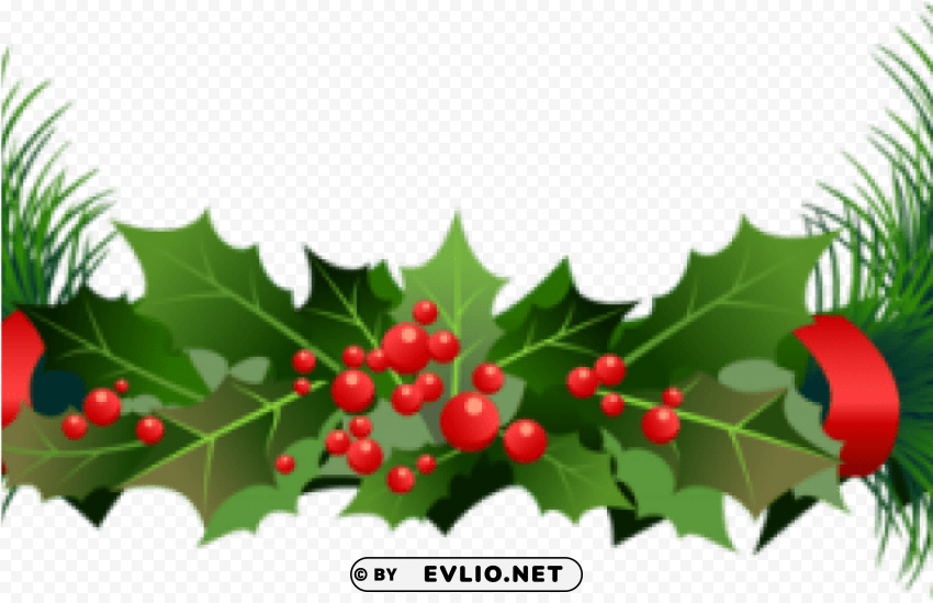 christmas garland clipart - free christmas garland clipart Isolated Graphic on Clear Transparent PNG