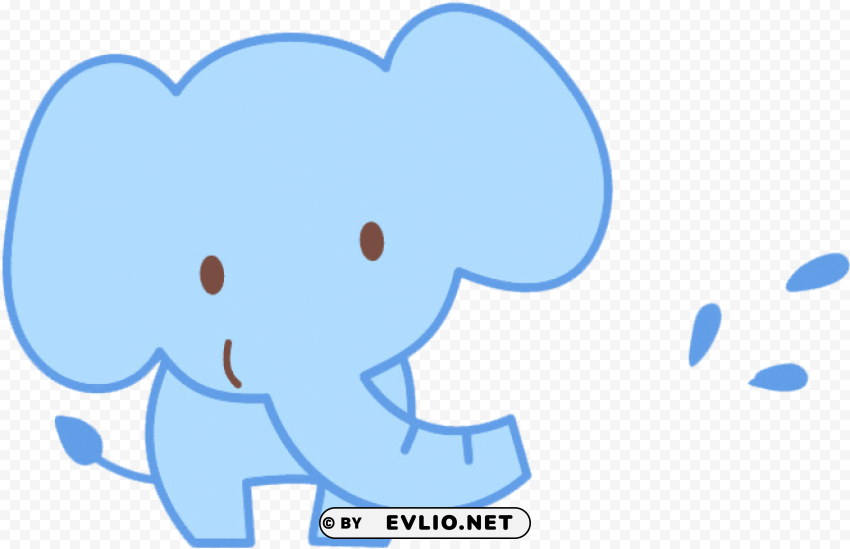 cute baby elephant cartoon Clear Background PNG Isolated Item