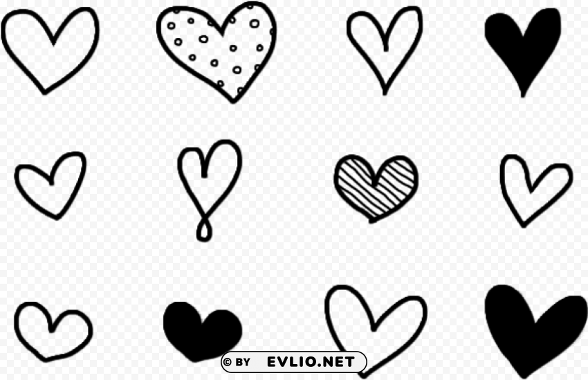doodle heart Transparent Background Isolated PNG Illustration