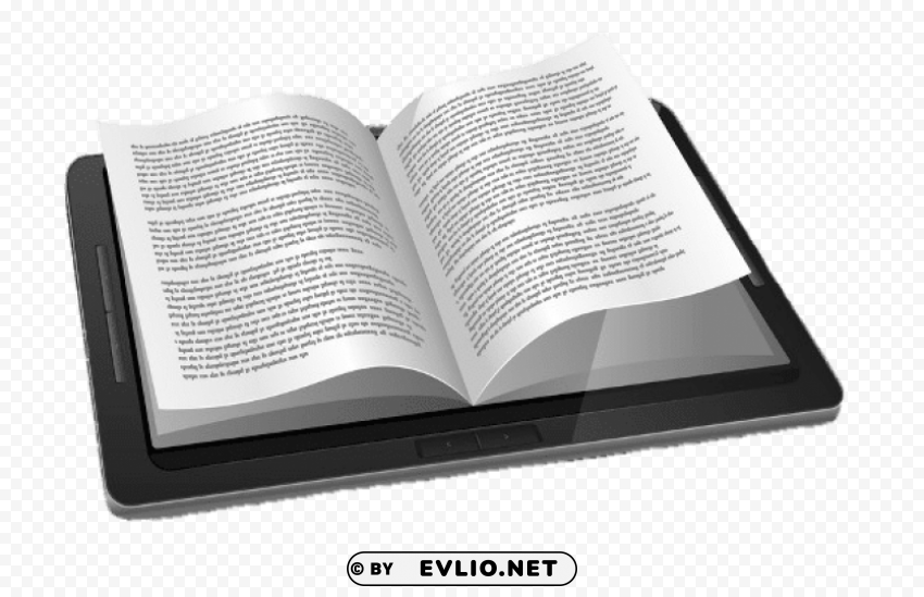 e-book with book pages PNG Graphic with Transparent Background Isolation