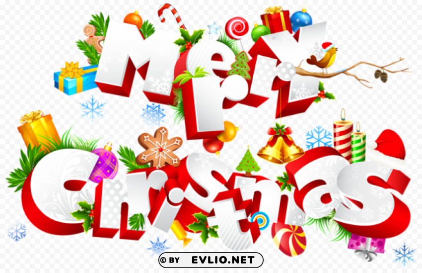 sweet merry christmas PNG Graphic Isolated on Clear Background Detail