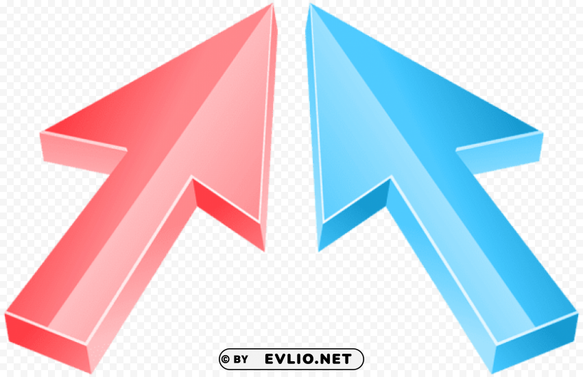 arrows red blue Transparent PNG Isolated Subject Matter