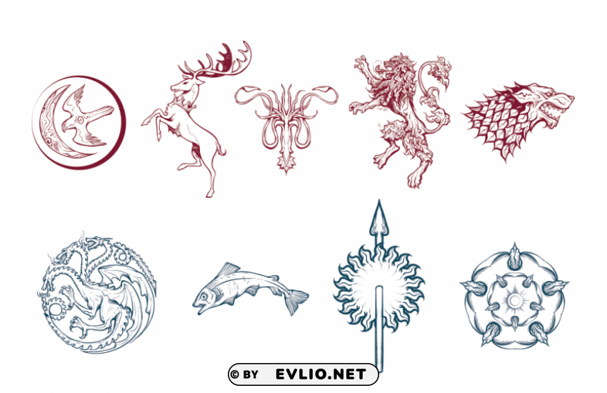 game of thrones logo vector PNG with no background diverse variety