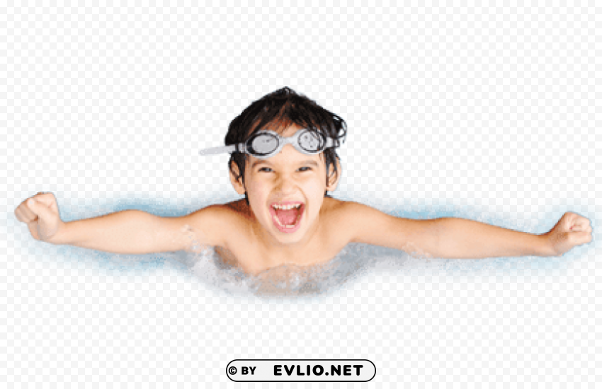 swimming kid ClearCut Background Isolated PNG Graphic Element