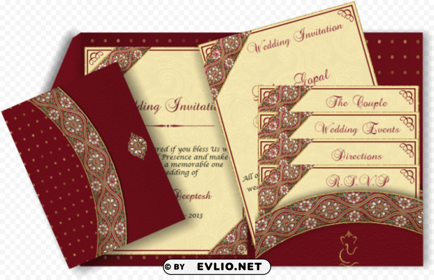wedding invitation border designs red Isolated Subject in Transparent PNG Format