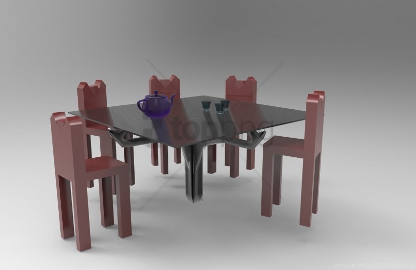 3d chairs table wallpaper PNG for design