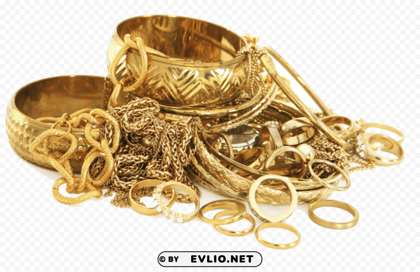 gold jewelry pic Isolated PNG Image with Transparent Background