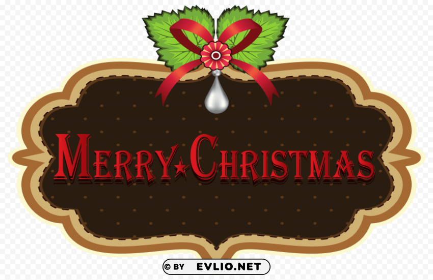 merry christmas label Isolated Design Element in Transparent PNG