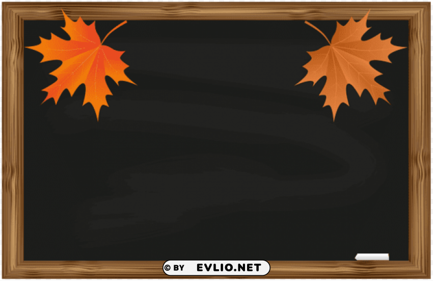 school board with autumn leaves Isolated Object on Clear Background PNG