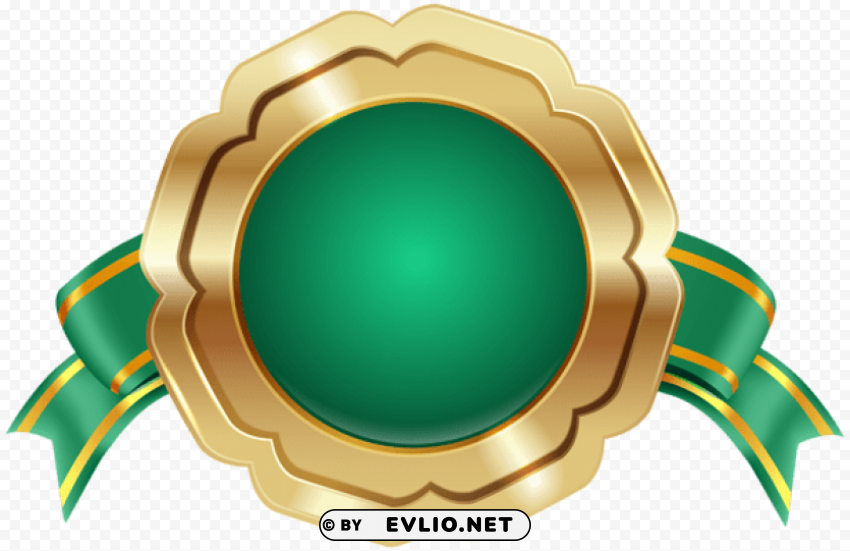 seal badge green Transparent PNG Isolated Element with Clarity
