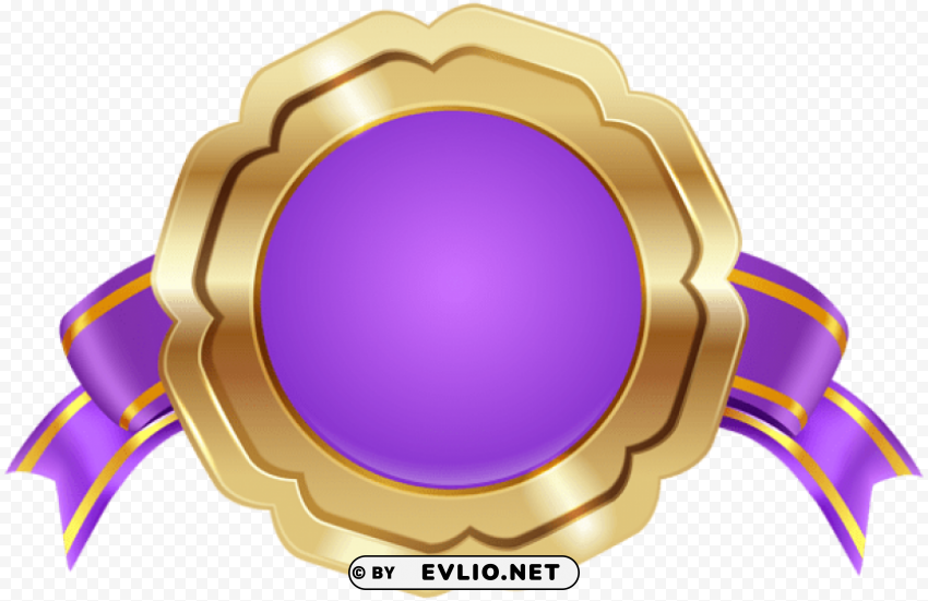 seal badge purple Transparent PNG Isolated Subject