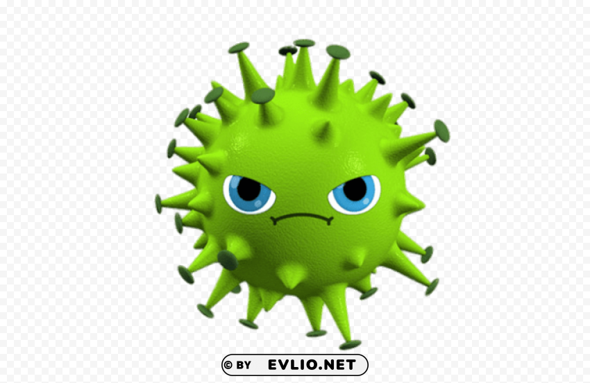 cartoon virus with face Transparent PNG picture