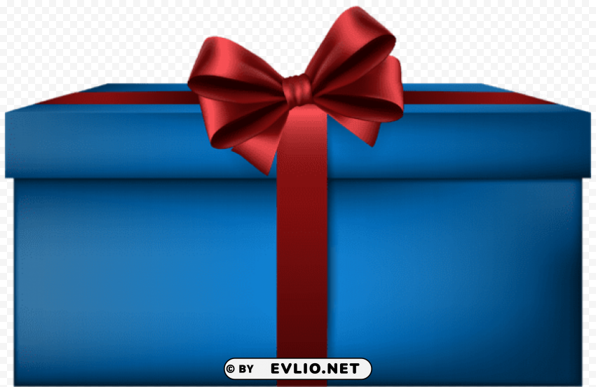 elegant blue gift box Isolated Artwork in HighResolution PNG