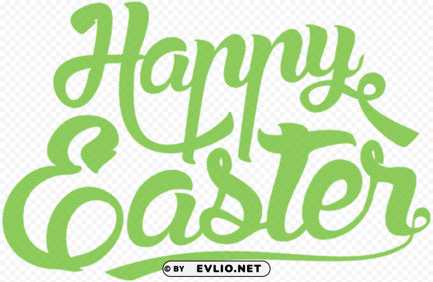 happy easter green text Transparent Cutout PNG Graphic Isolation