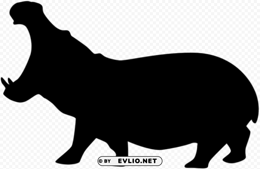 hippopotamus silhouette PNG images with alpha transparency wide collection