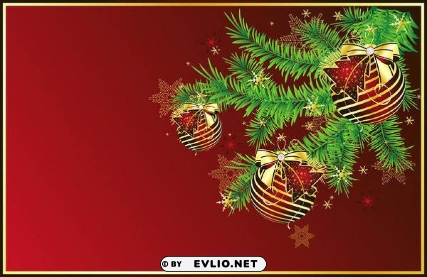 red christmaswith pine branches Isolated Graphic on HighResolution Transparent PNG