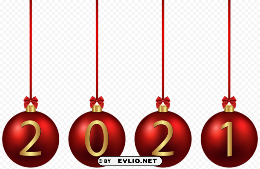 2021 red christmas balls image PNG Graphic with Transparency Isolation