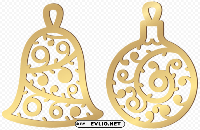 christmas gold ornaments Isolated Element in HighQuality PNG