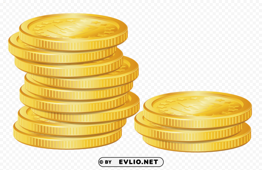 gold coins PNG images with alpha transparency layer