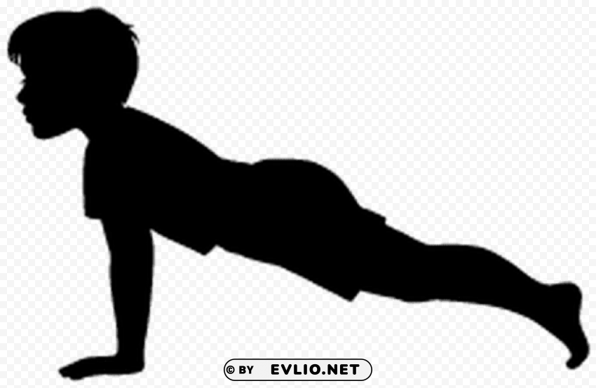 Kids Fitness Silhouette Isolated Graphic On HighQuality Transparent PNG