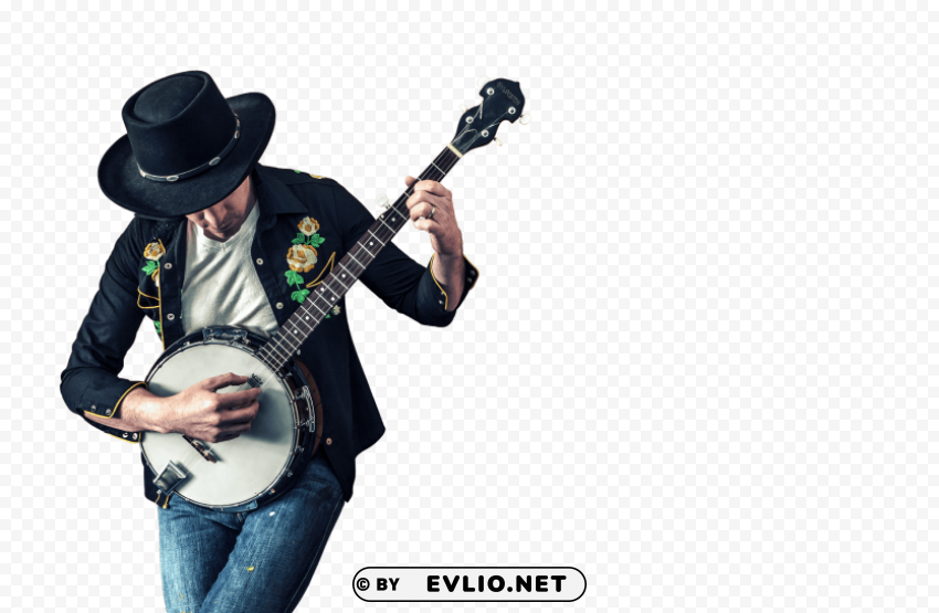 musician playing banjo PNG images with no background needed