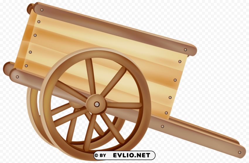 wooden wheelbarrow PNG Graphic with Isolated Clarity
