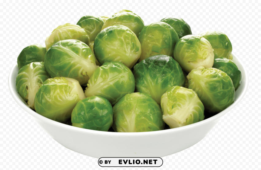 brussel sprouts in bowl Isolated Item in Transparent PNG Format