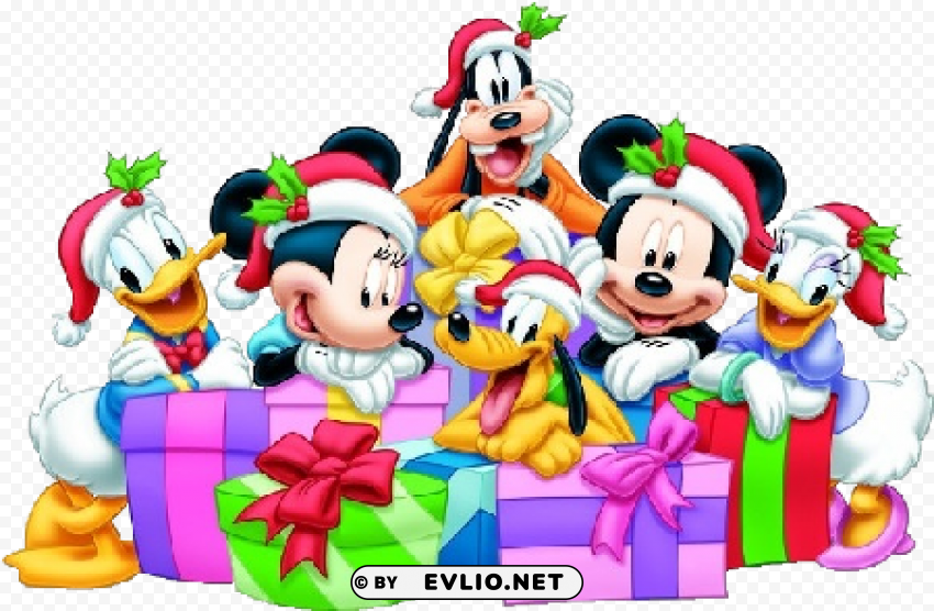 disney christmas - mickey mouse merry christmas clipart HighQuality PNG Isolated Illustration