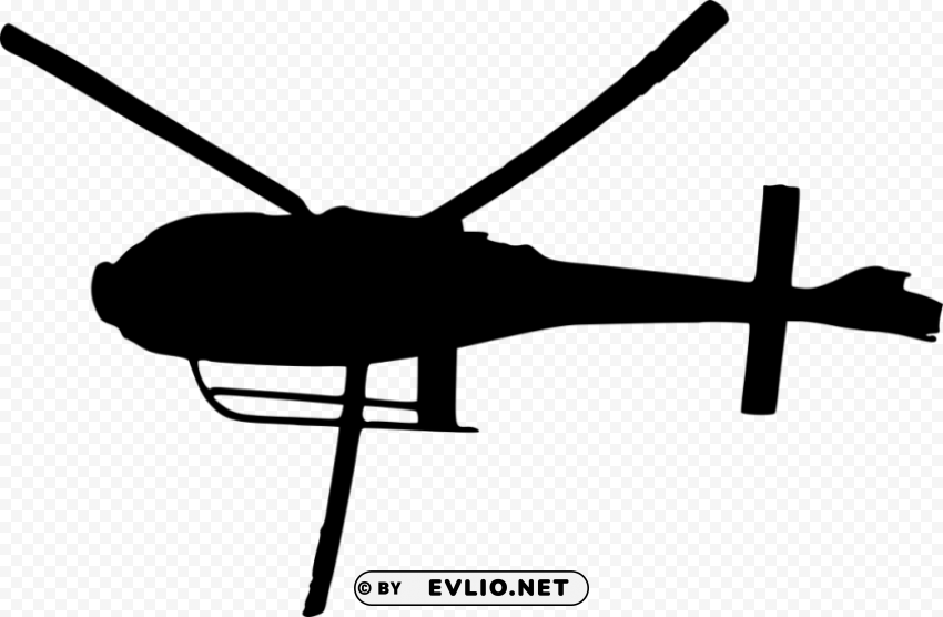 helicopter top view silhouette PNG with cutout background