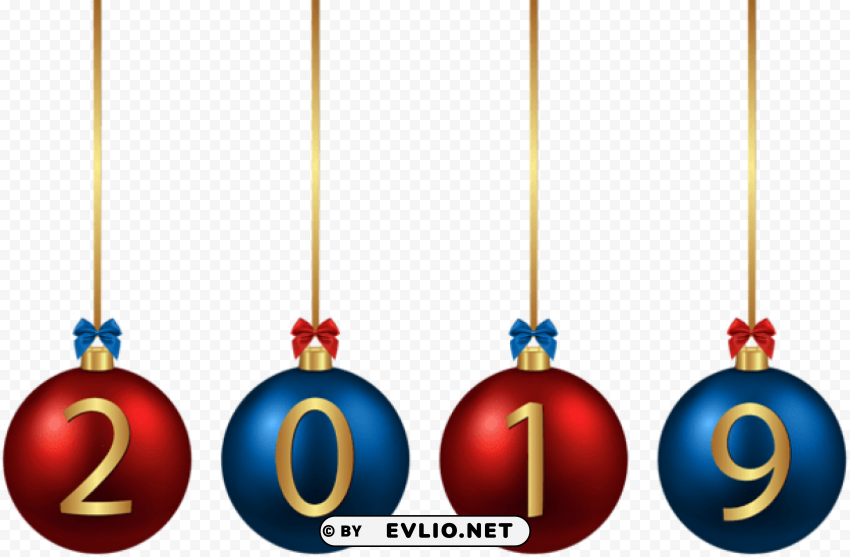 2019 christmas balls red blue PNG with transparent bg