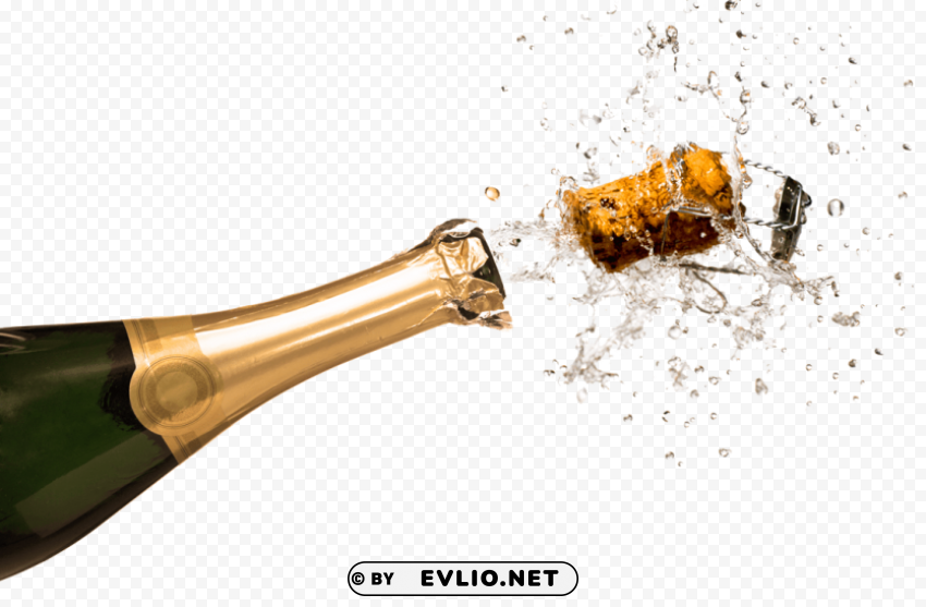 champagne popping Isolated Character in Clear Background PNG