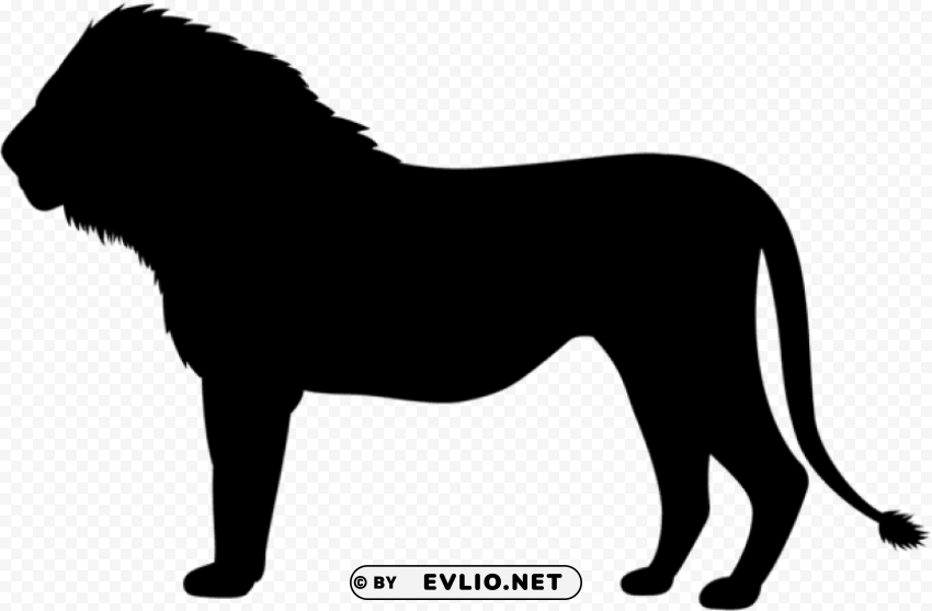 Lion Silhouette PNG Image With Transparent Isolated Design