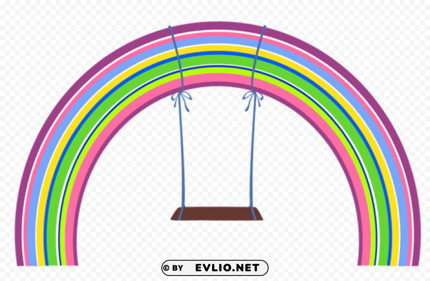 rainbow with swing Transparent PNG Isolated Element