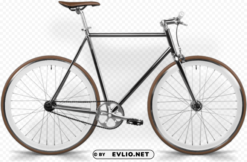 single speed bike gray Transparent Background PNG Isolated Item