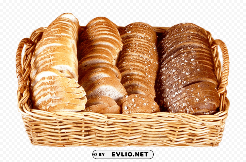 bread slices in wicker basket PNG images with clear alpha channel broad assortment