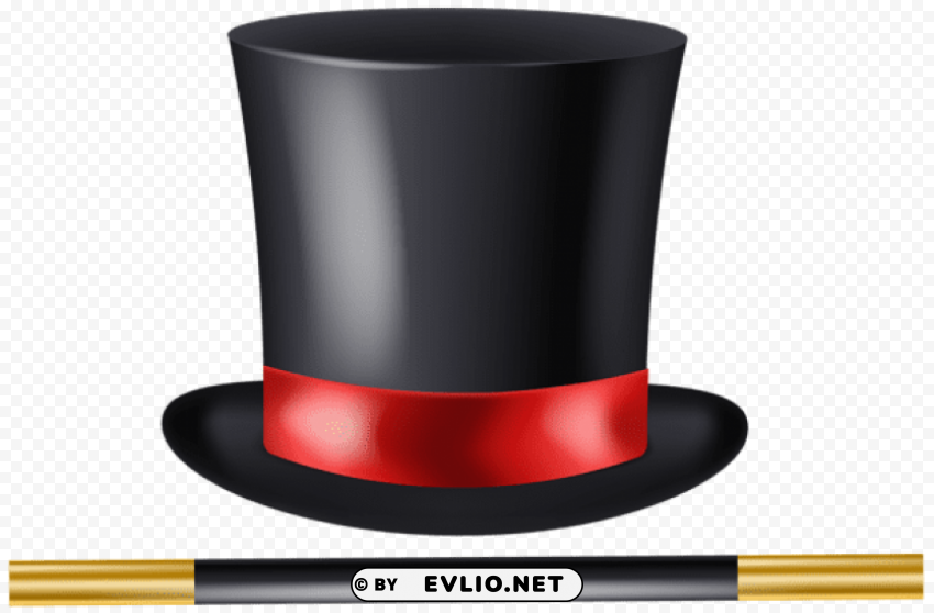 magician hat and wand transparent PNG photo without watermark