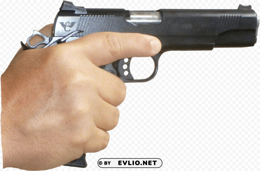 Hand With Gun No Clear Background Isolated PNG Object