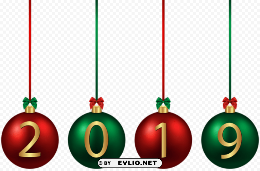 2019 christmas balls red green PNG with transparent background free