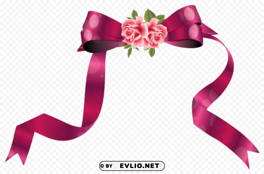 decorative ribbon with roses PNG images with clear background