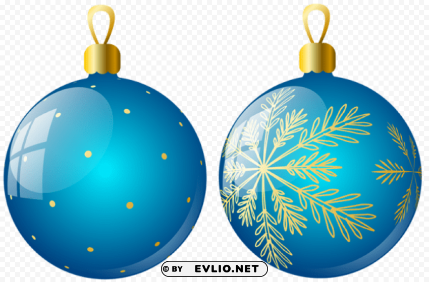  two blue christmas balls ornaments High-quality transparent PNG images comprehensive set