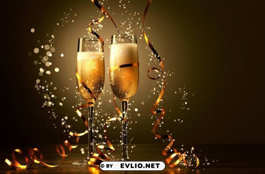 with champagne glasses PNG Isolated Object with Clarity