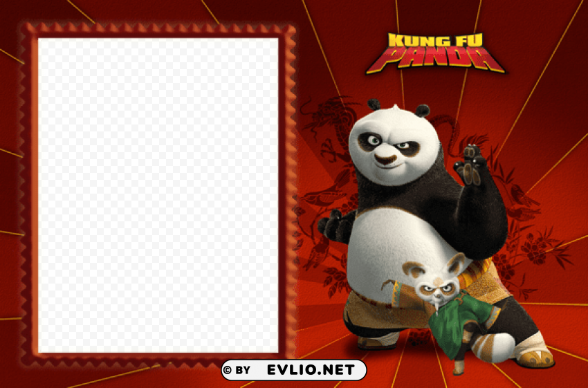 kung fu panda kidsframe PNG Graphic with Transparent Isolation