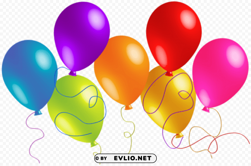 large colorful balloons PNG Illustration Isolated on Transparent Backdrop