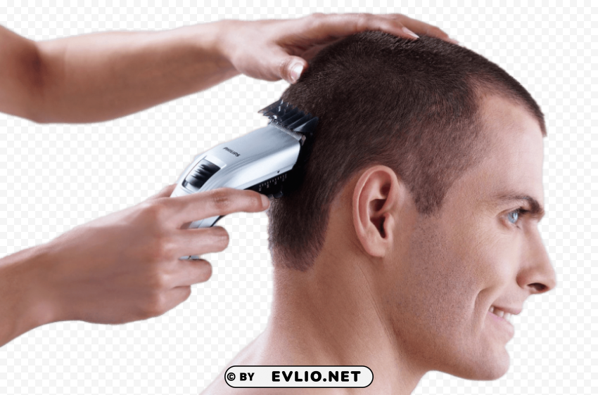 hair cutting with clipper Alpha channel transparent PNG