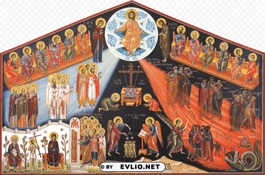 the icon of the 'parousia' shows how christ is both - icon of the 2nd coming PNG transparent pictures for editing